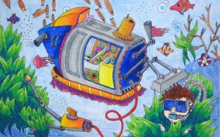 创新科技作品 绝美素材~海底科创 未来城市 小学科技创新作品~绘画一等奖获奖作品